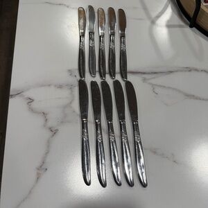 10 Piece Montgomery Ward MWCO Grape Stainless Steel Flatware